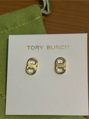 Tory Burch Gold Gemini Link Stud Earrings